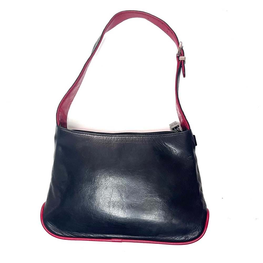 Perlina Black & Red Leather Shoulder bag /handbag - Picture 2 of 9